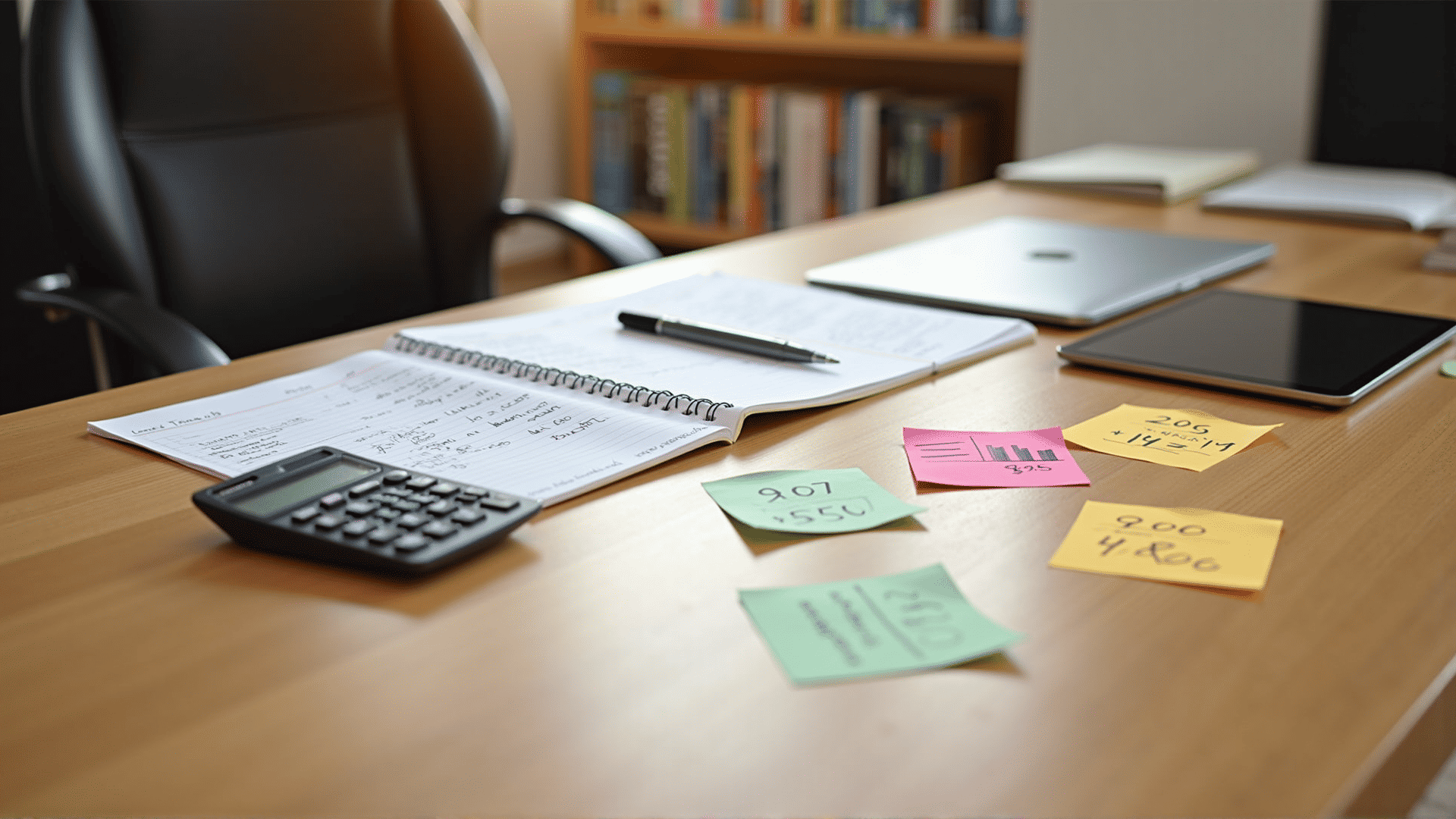 Budgeting tools on desk